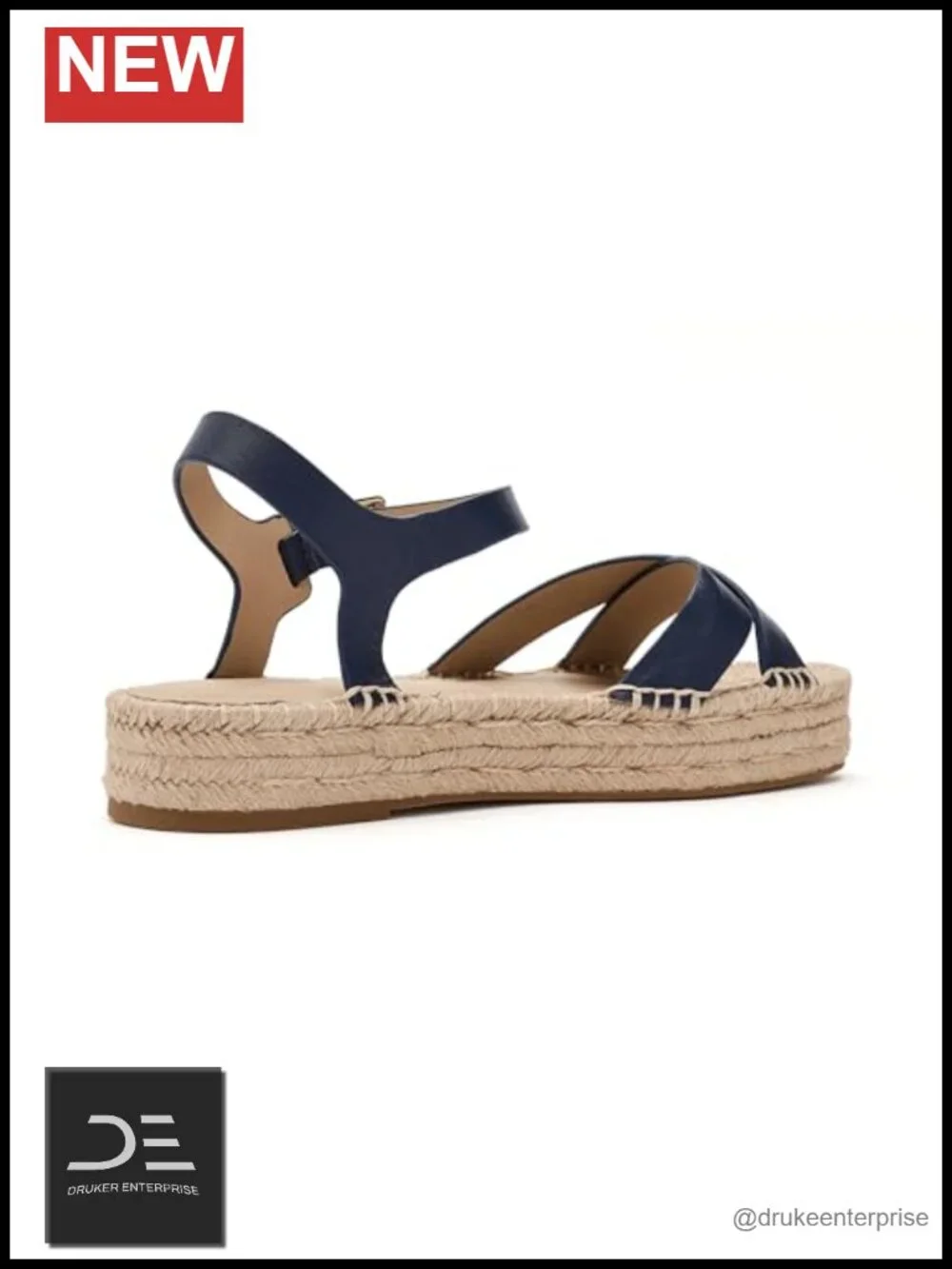 Espadrille Platform Sandals Leather Crisscross Buckle Heels